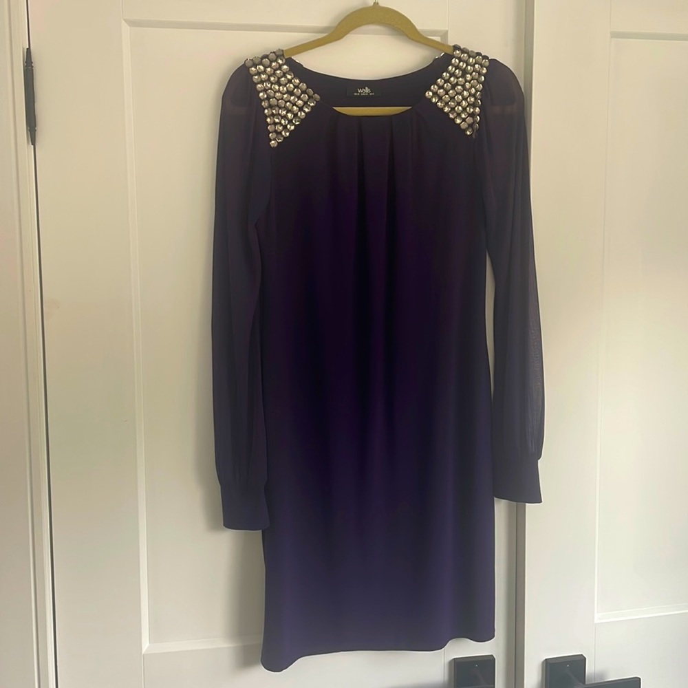 Formal cocktail dress with shoulder detail